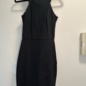 Zara Black Asymmetrical Sheath Cocktail Dress